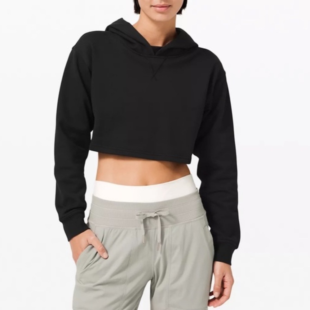 lululemon athletica Black Cropped Hoodie